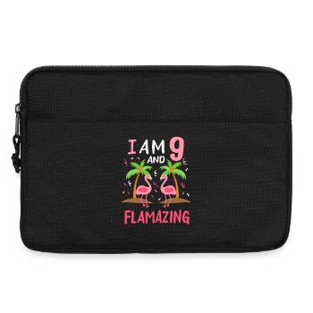 9. Geburtstag Flamingo - Laptoptasche 13" - Schwarz - Vorne