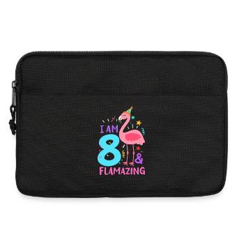 8. Geburtstag Flamingo - Laptoptasche 13" - Schwarz - Vorne
