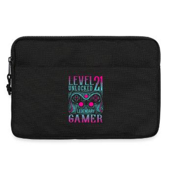 21e anniversaire niveau 21 Gamer Gaming Jeux - Sacoche pour ordinateur portable 13 pouces - noir - Devant