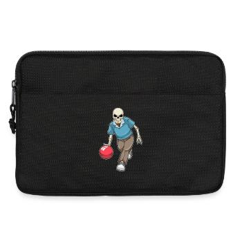 Boule de bowling squelette - Sacoche pour ordinateur portable 13 pouces - noir - Devant