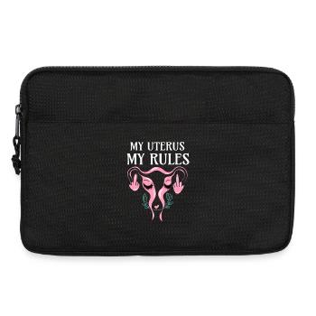 Utérus du majeur - My Uterus My Rules - Sacoche pour ordinateur portable 13 pouces - noir - Devant