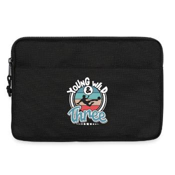 Fußball 3 Jahre Kinder Kindergeburtstag - Laptoptasche 13" - Schwarz - Vorne