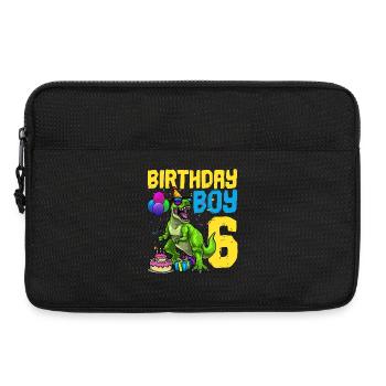 6. Geburtstag Dinosaurier Kindergeburtstag - Laptoptasche 13" - Schwarz - Vorne