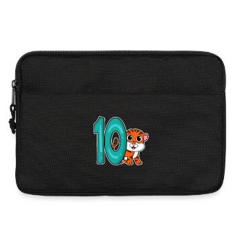 10 Jahre alt - 10. Geburtstag - Kindergeburtstag - Laptoptasche 13" - Schwarz - Vorne