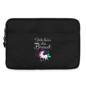 Einhorn "Ich bin die Braut" - Laptoptasche 13" - Schwarz - Vorne