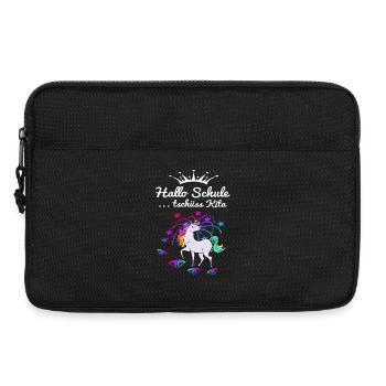 Einhorn Einschulung - Laptoptasche 13" - Schwarz - Vorne