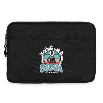 Pelles 7 ans d’anniversaire d’enfant - Sacoche pour ordinateur portable 13 pouces - noir - Devant
