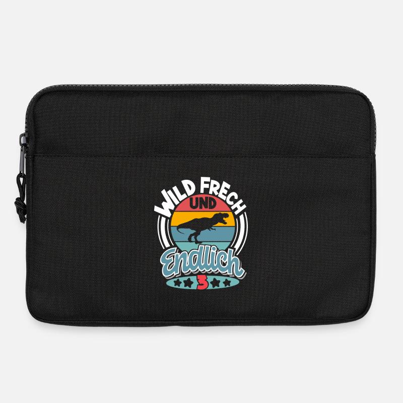 3 Jahre Kindergeburtstag Dino Dinosaurier - Laptoptasche 13" - Schwarz