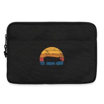 Schwein Hausschwein Bauernhof - Laptoptasche 13" - Schwarz - Vorne