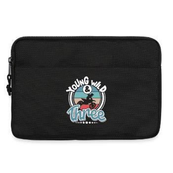 Motocross Kinder 3 Jahre Young Wild And Three - Laptoptasche 13" - Schwarz - Vorne
