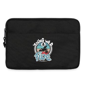 Motocross Kinder 5 Jahre Young Wild And Five - Laptoptasche 13" - Schwarz - Vorne