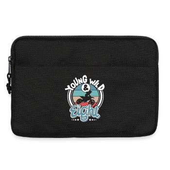 Motocross Kinder 8 Jahre - Laptoptasche 13" - Schwarz - Vorne