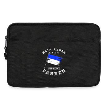 Mein Leben lang unsere Farben Blau Weiß - Laptoptasche 13" - Schwarz - Vorne