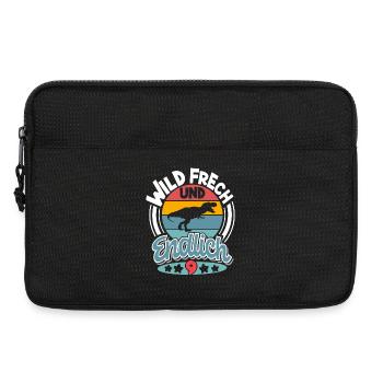 9 Jahre Kindergeburtstag Dino Dinosaurier - Laptoptasche 13" - Schwarz - Vorne