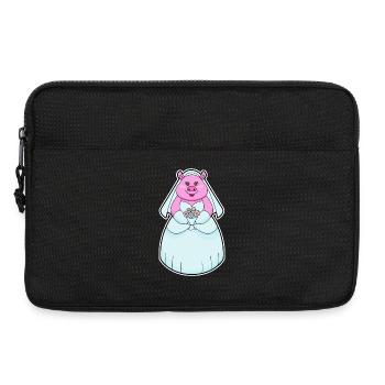 Schwein Braut Schleier Hochzeit - Laptoptasche 13" - Schwarz - Vorne