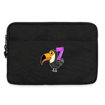 7 Jahre alt - 7. Geburtstag - Tukan Vogel Motiv - Laptoptasche 13" - Schwarz - Vorne