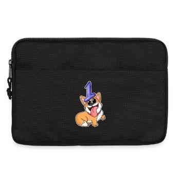 1 an - 1 anniversaire - Welsh Corgi Pembroke - Sacoche pour ordinateur portable 13 pouces - noir - Devant