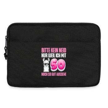 50. Geburtstag - Laptoptasche 13" - Schwarz - Vorne