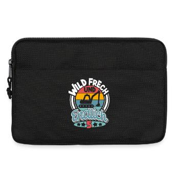 5 Jahre Kindergeburtstag Bagger - Laptoptasche 13" - Schwarz - Vorne