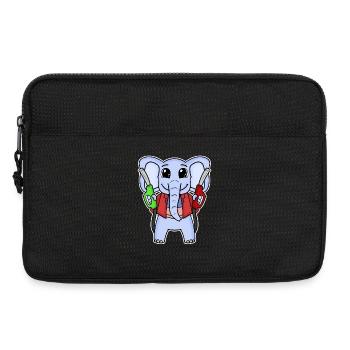 Tankwart Elefant Tankstelle - Laptoptasche 13" - Schwarz - Vorne