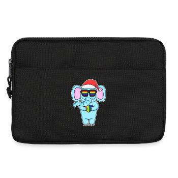 Éléphant Arc-en-ciel Noël - Sacoche pour ordinateur portable 13 pouces - noir - Devant