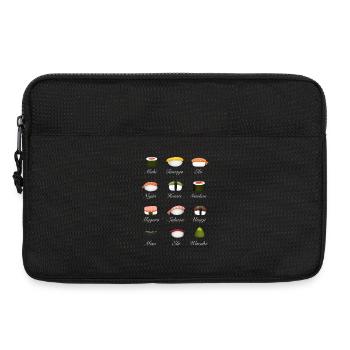 Sushi Kit Vue d’ensemble Menu Japon Manga Food - Sacoche pour ordinateur portable 13 pouces - noir - Devant