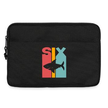 6th birthday 6 years shark - Laptop bag 13" - black - Front