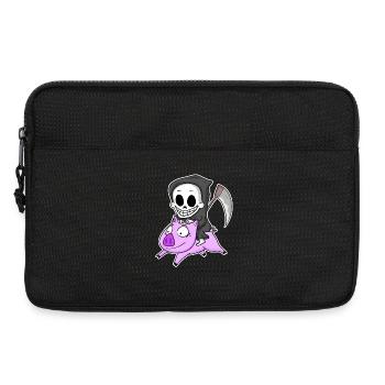 Sensenmann und Schwein - Laptoptasche 13" - Schwarz - Vorne