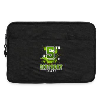 5. Geburtstag Fußball 5 Jahre - Laptoptasche 13" - Schwarz - Vorne