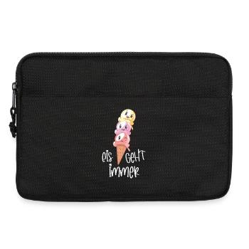 Eiscreme Lover Kawaii "Eis geht immer" - Laptoptasche 13" - Schwarz - Vorne