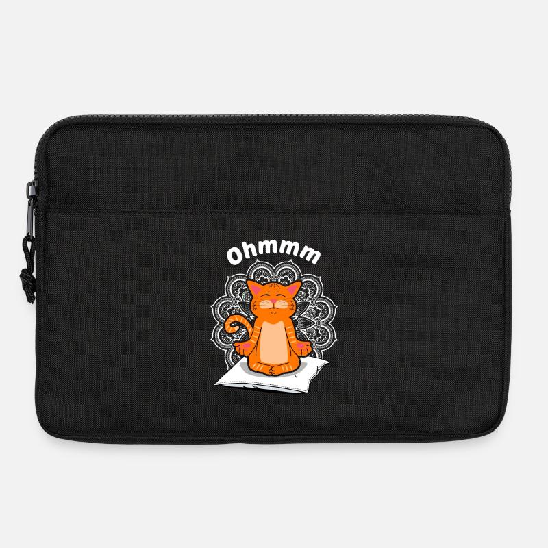 Yoga Katze Meditation Rote Katze Kater Geschenk - Laptoptasche 13" - Schwarz