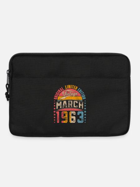 1963 Geburtsjahr März Geburtstag - Laptoptasche 13" - Schwarz