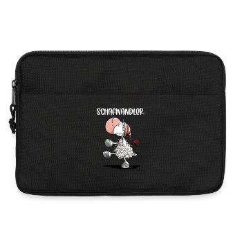 Schlafwandler Schaf mit Schafwandler Wortspiel - Laptoptasche 13" - Schwarz - Vorne