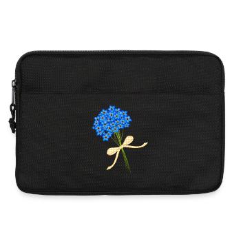 bouquets délicats oubliez-moi-pas - Sacoche pour ordinateur portable 13 pouces - noir - Devant