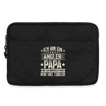 Papa Angler Vater Vatertag - Laptoptasche 13" - Schwarz - Vorne
