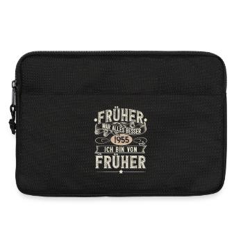 1955 Geburtstag Geburtsjahr Jahrgang - Laptoptasche 13" - Schwarz - Vorne