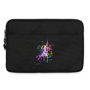 Pole Dance Fitness Farbspritzer Poledance - Laptoptasche 13" - Schwarz - Vorne