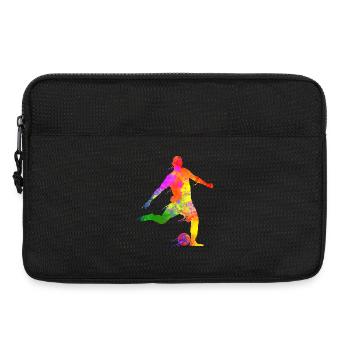 Paint Splashes Soccer Lover Graphic Soccer Player - Laptop bag 13" - black - Front
