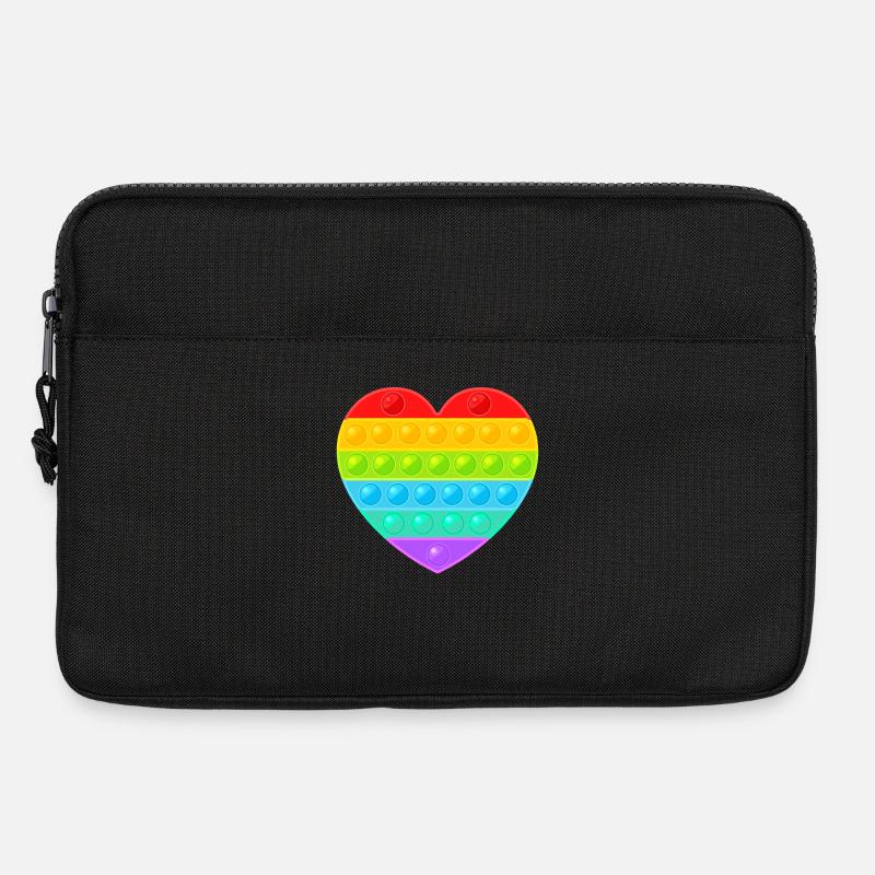 Pop It Popit Herz Bunt Regenbogen - Laptoptasche 13" - Schwarz