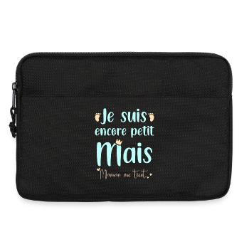 Je suis peut être petit mais maman me tient - Sacoche pour ordinateur portable 13 pouces - noir - Devant