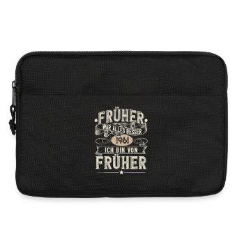 1961 Geburtstag Geburtsjahr Jahrgang - Laptoptasche 13" - Schwarz - Vorne