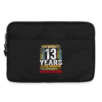 13 ans 13e anniversaire Être génial Mois Jours - Sacoche pour ordinateur portable 13 pouces - noir - Devant
