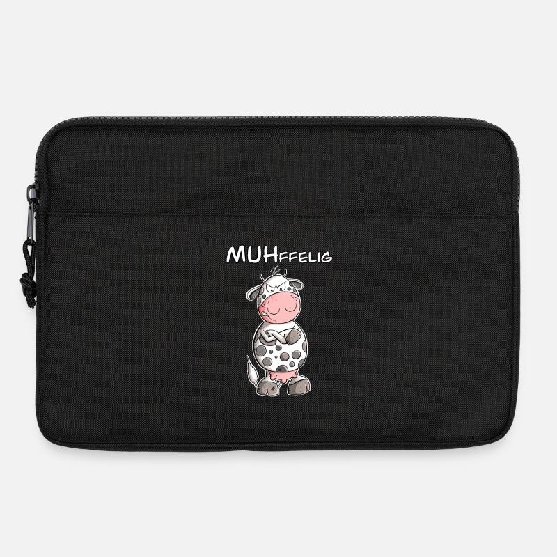 Muffelige Kuh I Muffel Kuh Wortspiel I Statement - Laptoptasche 13" - Schwarz