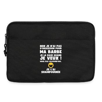 Non je n'ai pas d'Obsession pour ma Barbe - Humour - Sacoche pour ordinateur portable 13 pouces - noir - Devant