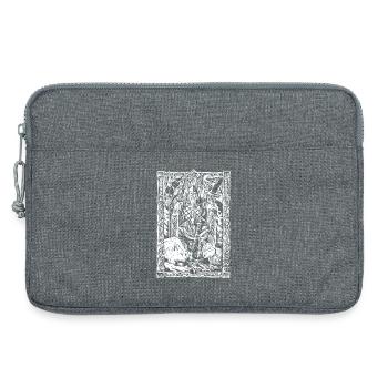 Table viking avec loups et corbeaux - Sacoche pour ordinateur portable 13 pouces - gris chiné - Devant