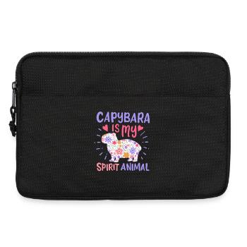 Capybara Krafttier - Laptoptasche 13" - Schwarz - Vorne