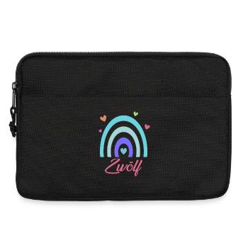 12 Jahre alt - 12. Geburtstag Regenbogen - Laptoptasche 13" - Schwarz - Vorne