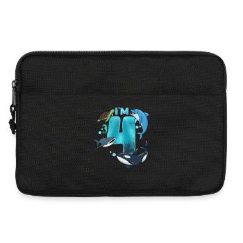 4. Geburtstag Meerestiere - Laptoptasche 13" - Schwarz - Vorne