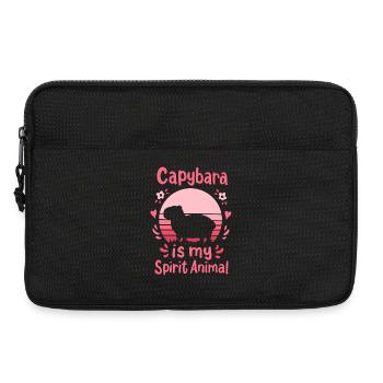 Capybara Krafttier - Laptoptasche 13" - Schwarz - Vorne