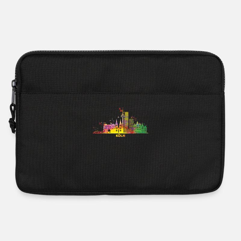 Köln Skyline Bunt Kölner Fernsehturm - Laptoptasche 13" - Schwarz